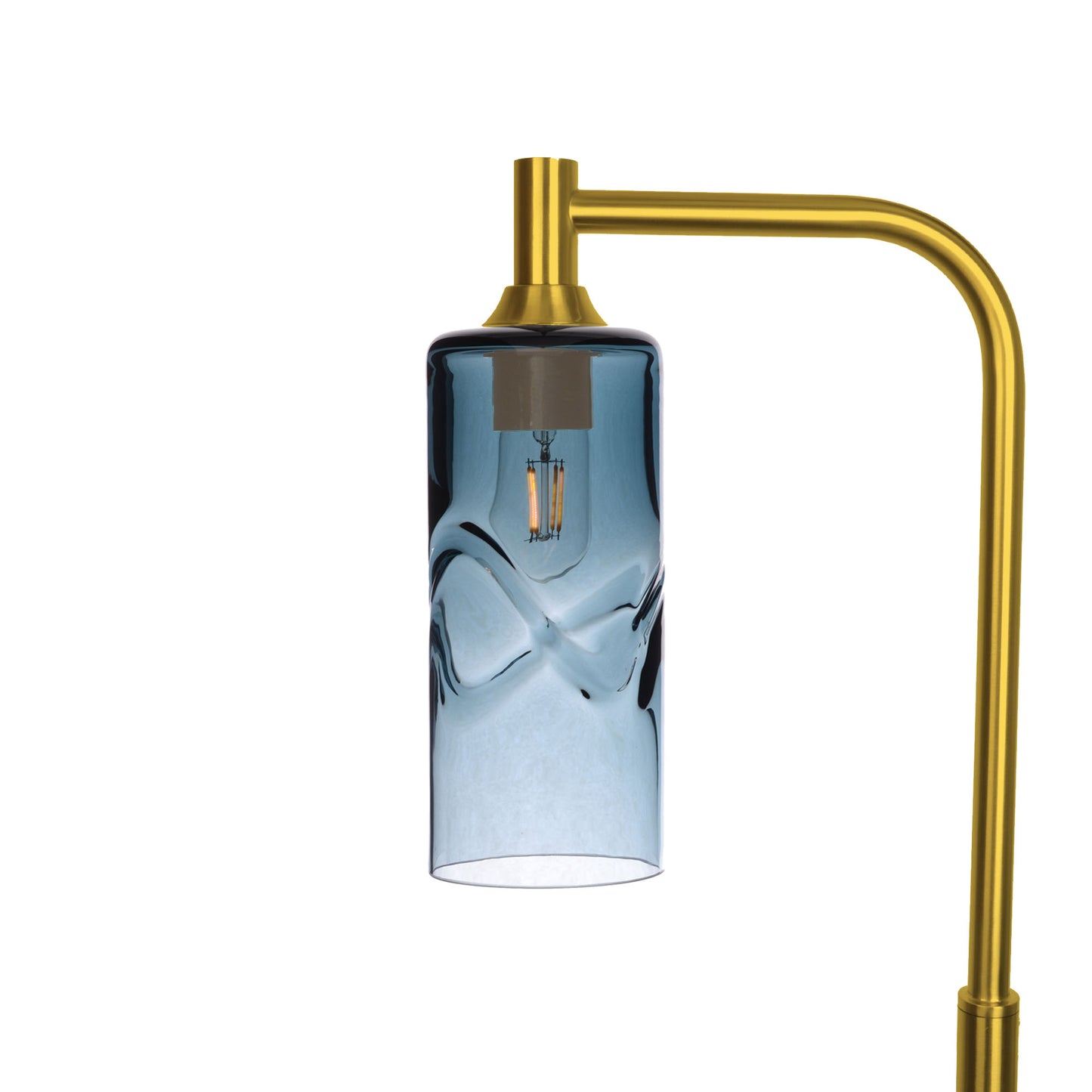 515 Swell: Floor Lamp-Glass-Bicycle Glass Co - Hotshop-Slate Gray-Polished Brass-Bicycle Glass Co