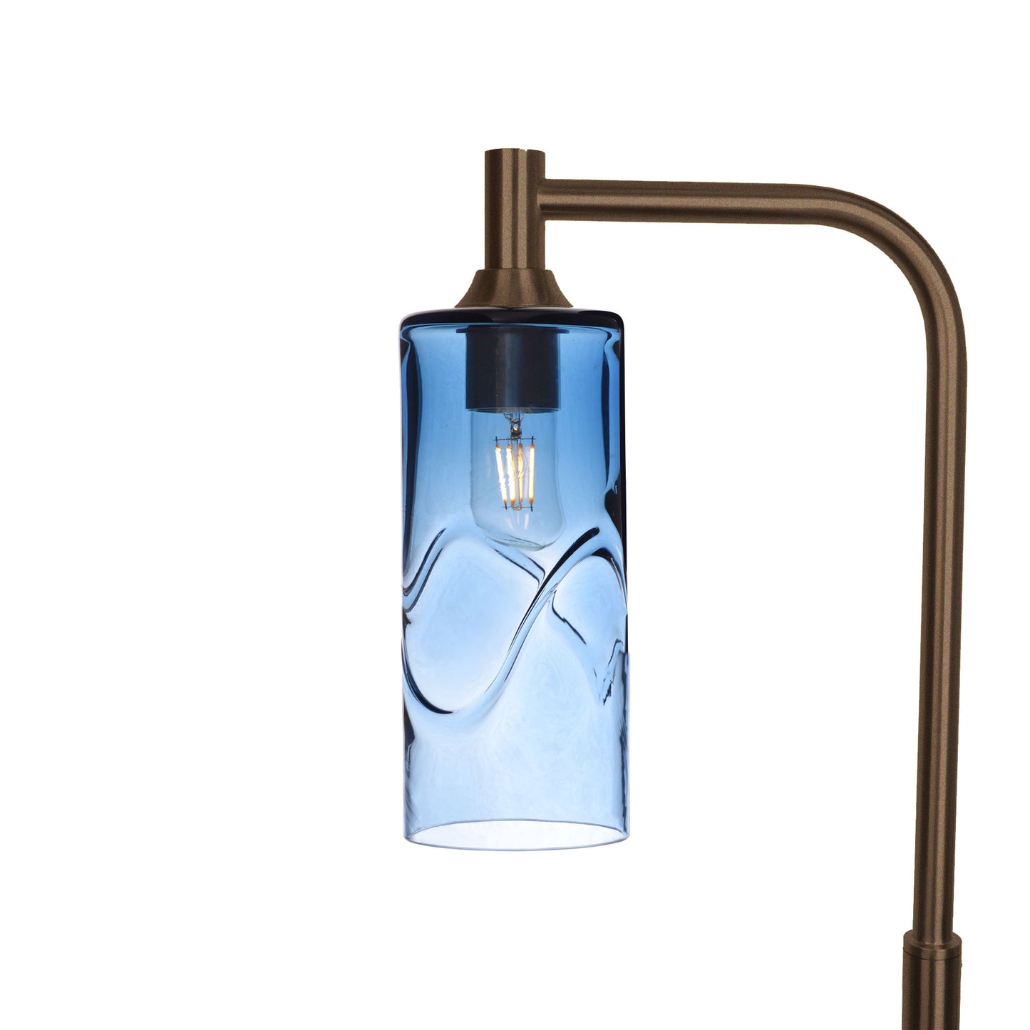 515 Swell: Floor Lamp-Glass-Bicycle Glass Co - Hotshop-Steel Blue-Antique Bronze-Bicycle Glass Co