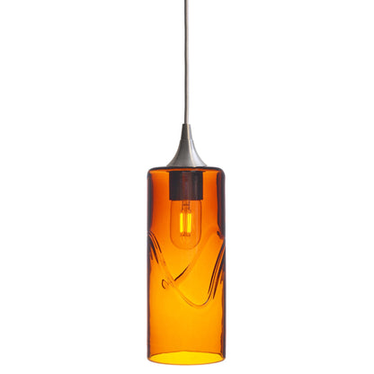 515 Swell: Single Pendant Light-Glass-Bicycle Glass Co-Golden Amber-Brushed Nickel-Bicycle Glass Co