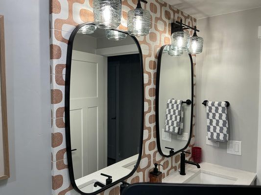 601 2-Light Wall Vanity-Glass-Bicycle Glass Co - Hotshop-Brushed Nickel-Lunar-Steel Blue-Bicycle Glass Co