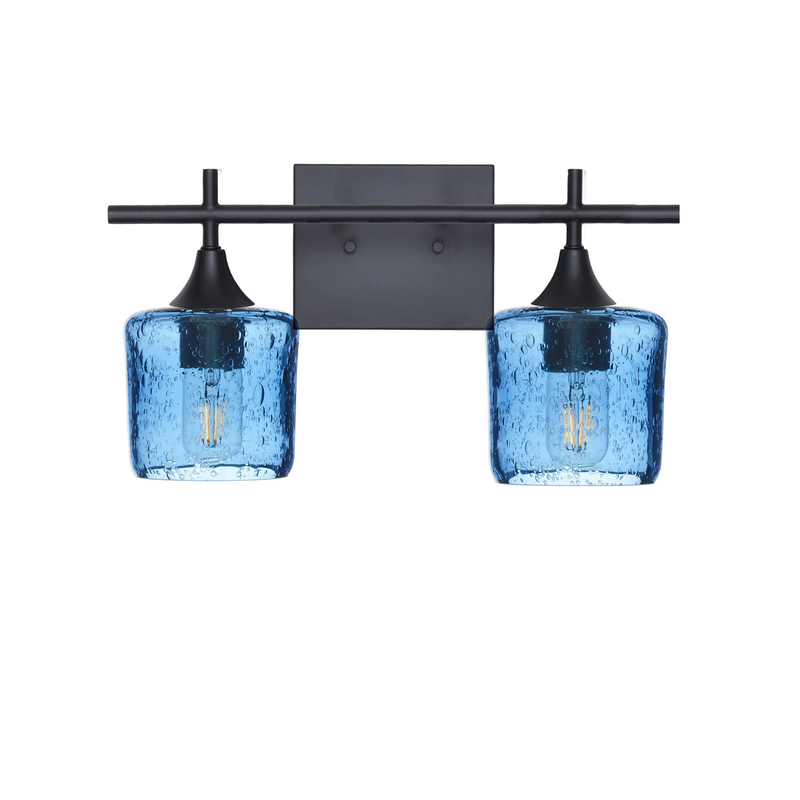 601 2-Light Wall Vanity — Matte Black / Lunar / Steel Blue