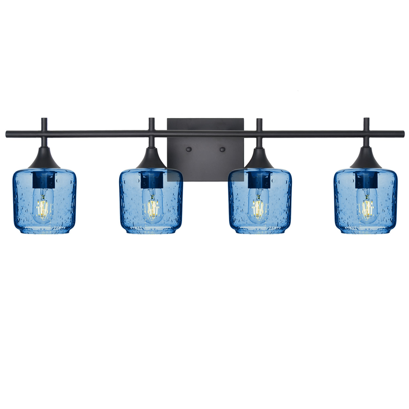 601 4-Light Vanity — Lunar / Steel Blue / Matte Black