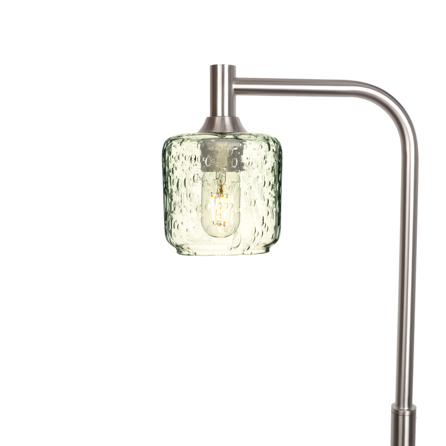 601 Lunar: Floor Lamp-Glass-Bicycle Glass Co - Hotshop-Eco Clear-Brushed Nickel-Bicycle Glass Co