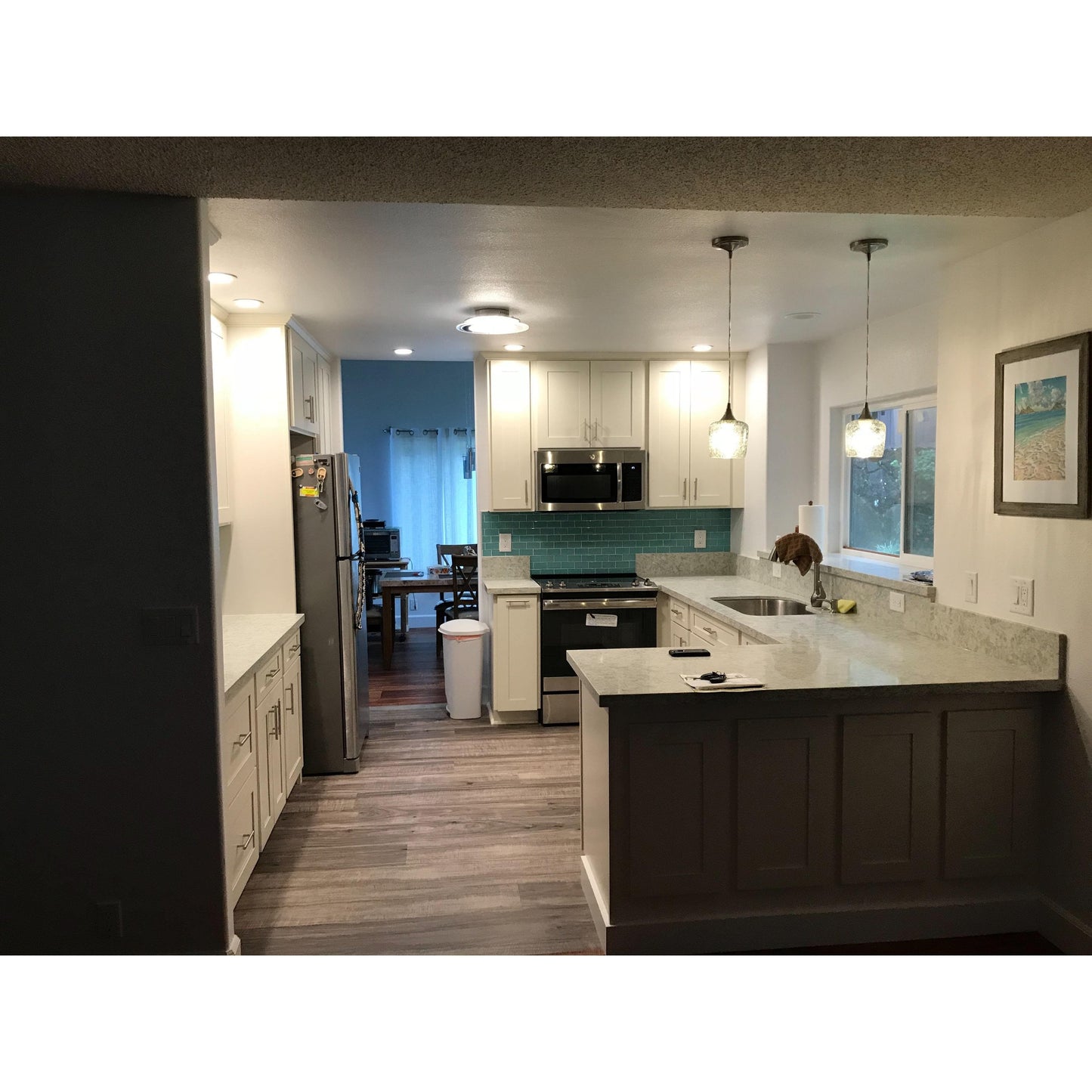 Lunar Single Pendant: Form No. 601-Pendant Lights-Bicycle Glass Co-Steel Blue-Bicycle Glass Co