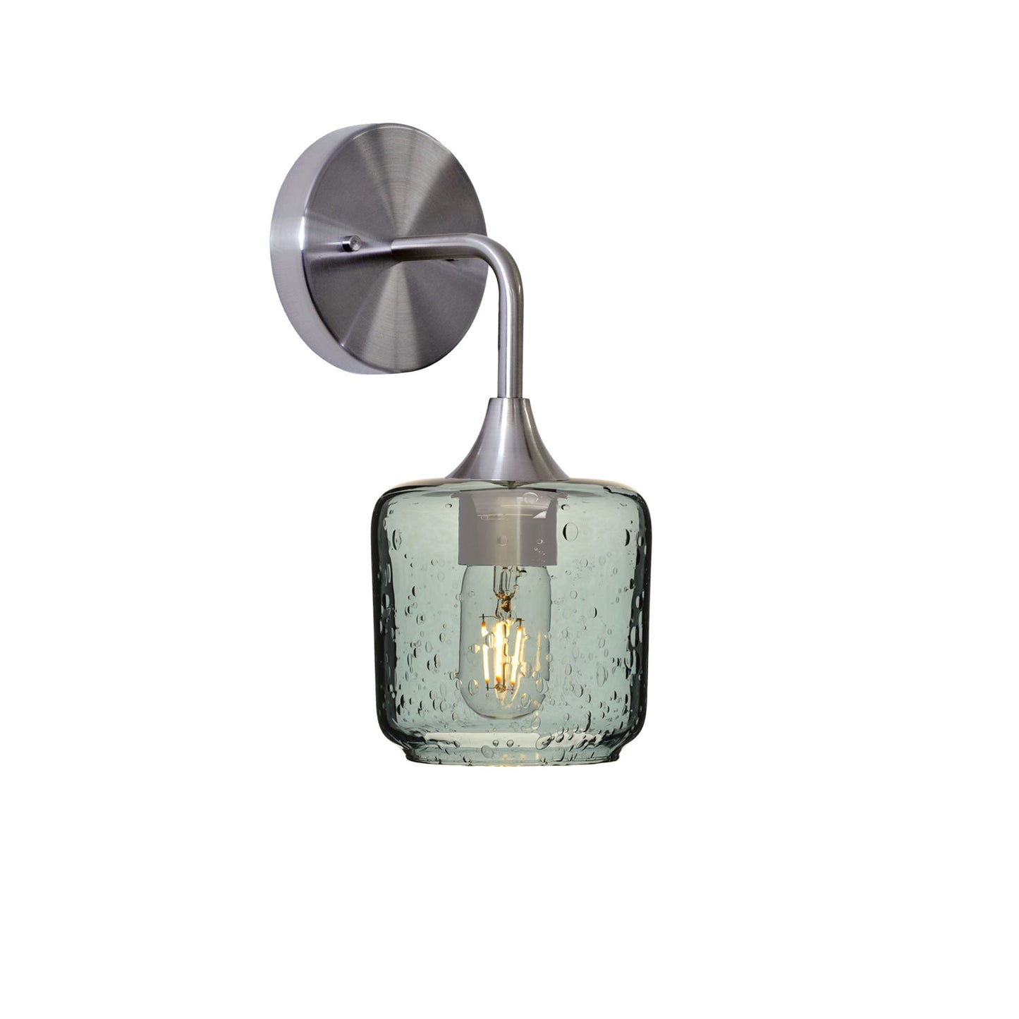 601 Lunar: Wall Sconce-Glass-Bicycle Glass Co - Hotshop-Slate Gray-Brushed Nickel-Bicycle Glass Co