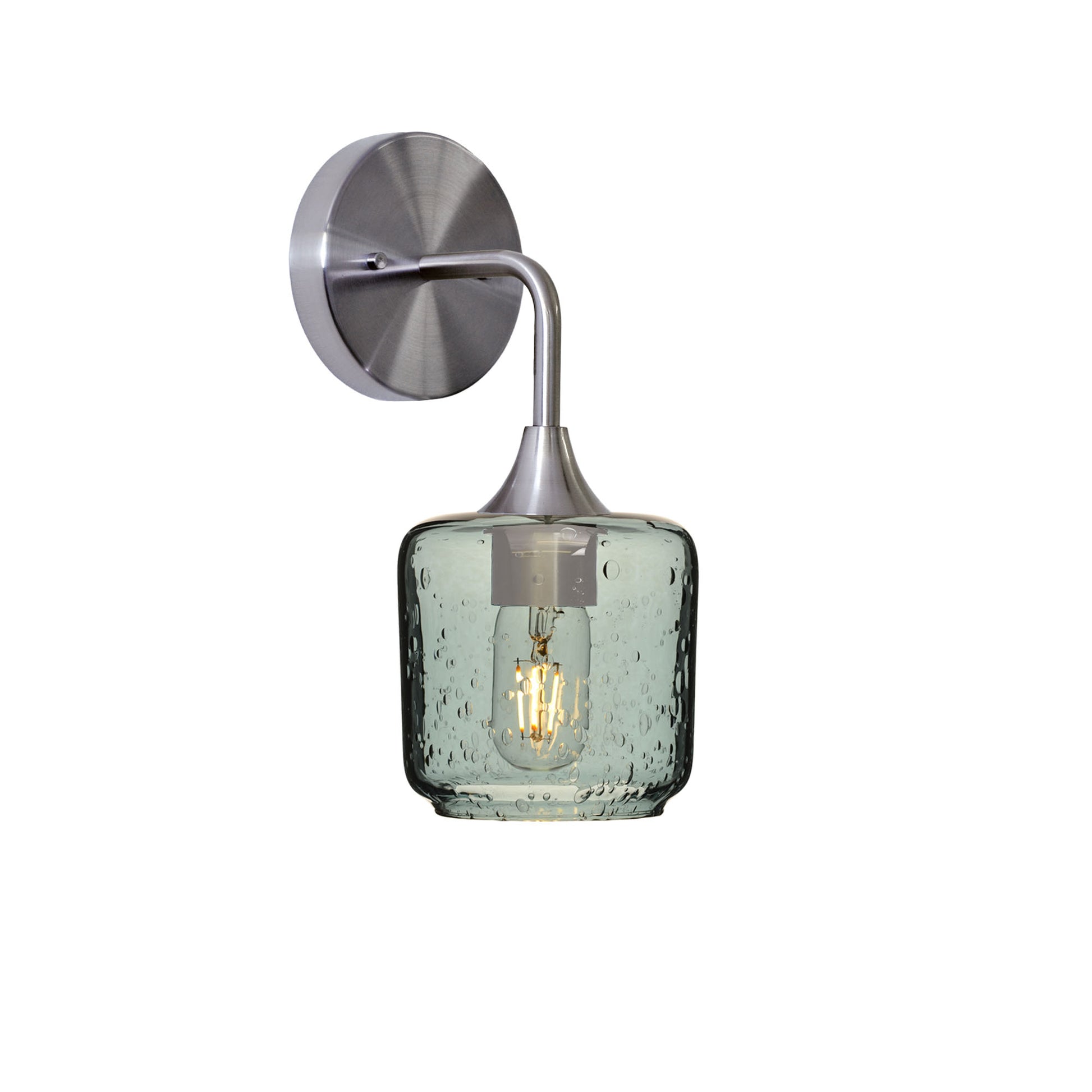 601 Lunar: Wall Sconce-Glass-Bicycle Glass Co - Hotshop-Slate Gray-Brushed Nickel-Bicycle Glass Co