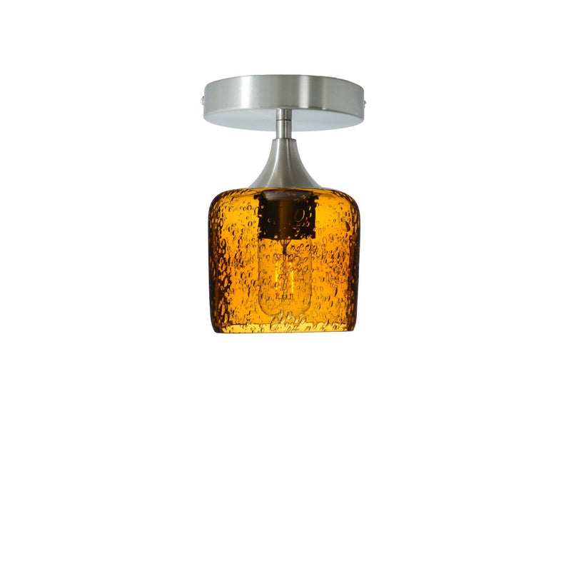 601 Semi-Flush Light — Lunar / Golden Amber / Brushed Nickel