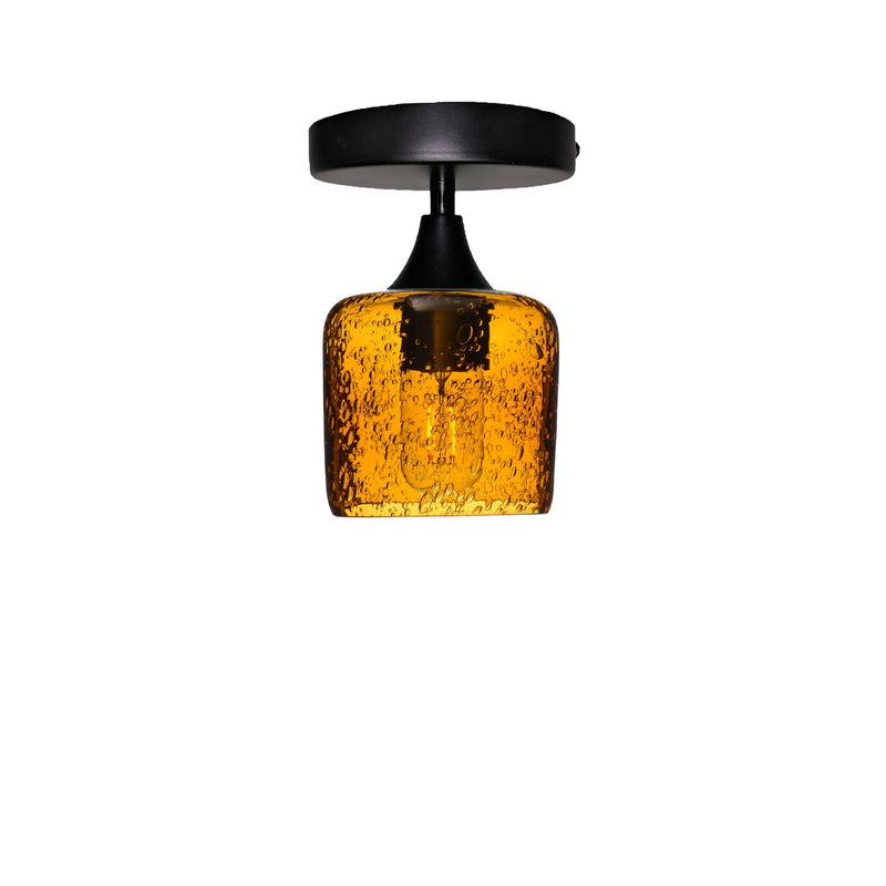 601 Semi-Flush Light — Lunar / Golden Amber / Matte Black