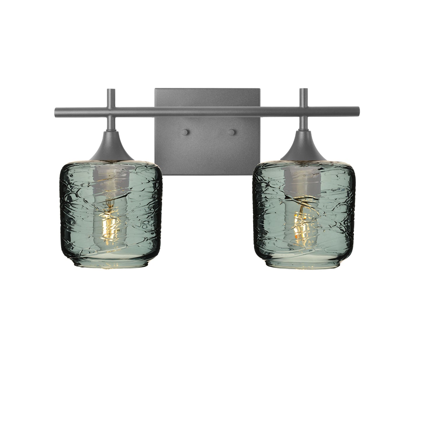 601 Spun: 2 Light Wall Vanity-Glass-Bicycle Glass Co - Hotshop-Slate Gray-Antique Bronze-Bicycle Glass Co