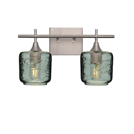 601 Spun: 2 Light Wall Vanity-Glass-Bicycle Glass Co - Hotshop-Slate Gray-Brushed Nickel-Bicycle Glass Co