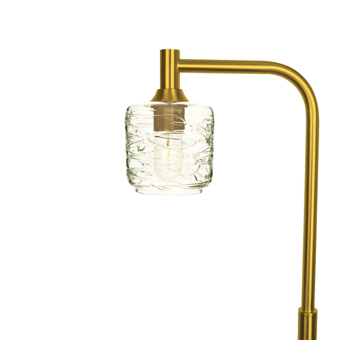 601 Spun: Floor Lamp-Glass-Bicycle Glass Co - Hotshop-Steel Blue-Brushed Nickel-Bicycle Glass Co