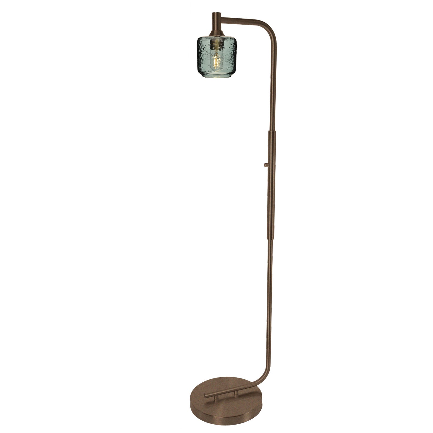 601 Spun: Floor Lamp-Glass-Bicycle Glass Co - Hotshop-Steel Blue-Brushed Nickel-Bicycle Glass Co