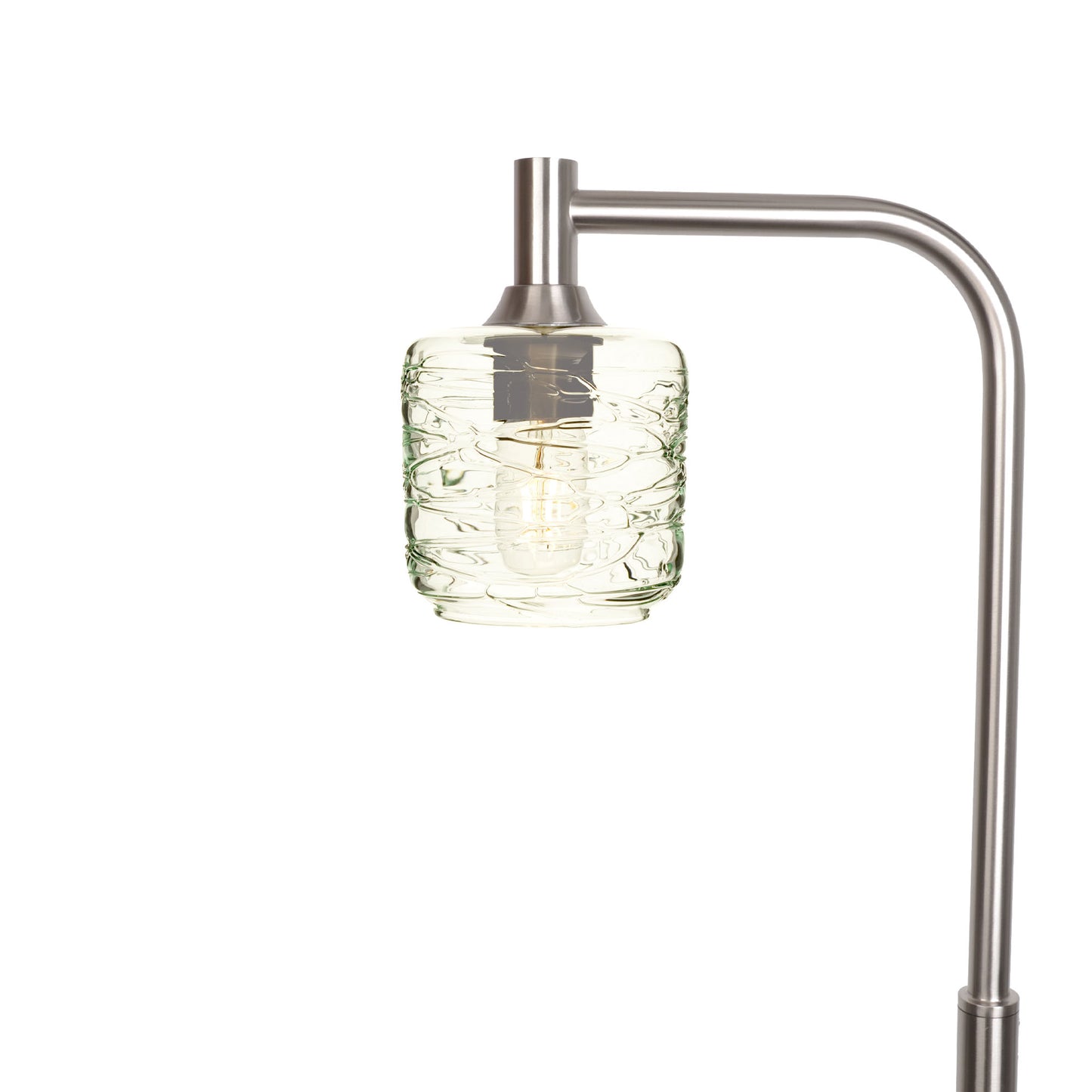 601 Spun: Floor Lamp-Glass-Bicycle Glass Co - Hotshop-Eco Clear-Brushed Nickel-Bicycle Glass Co