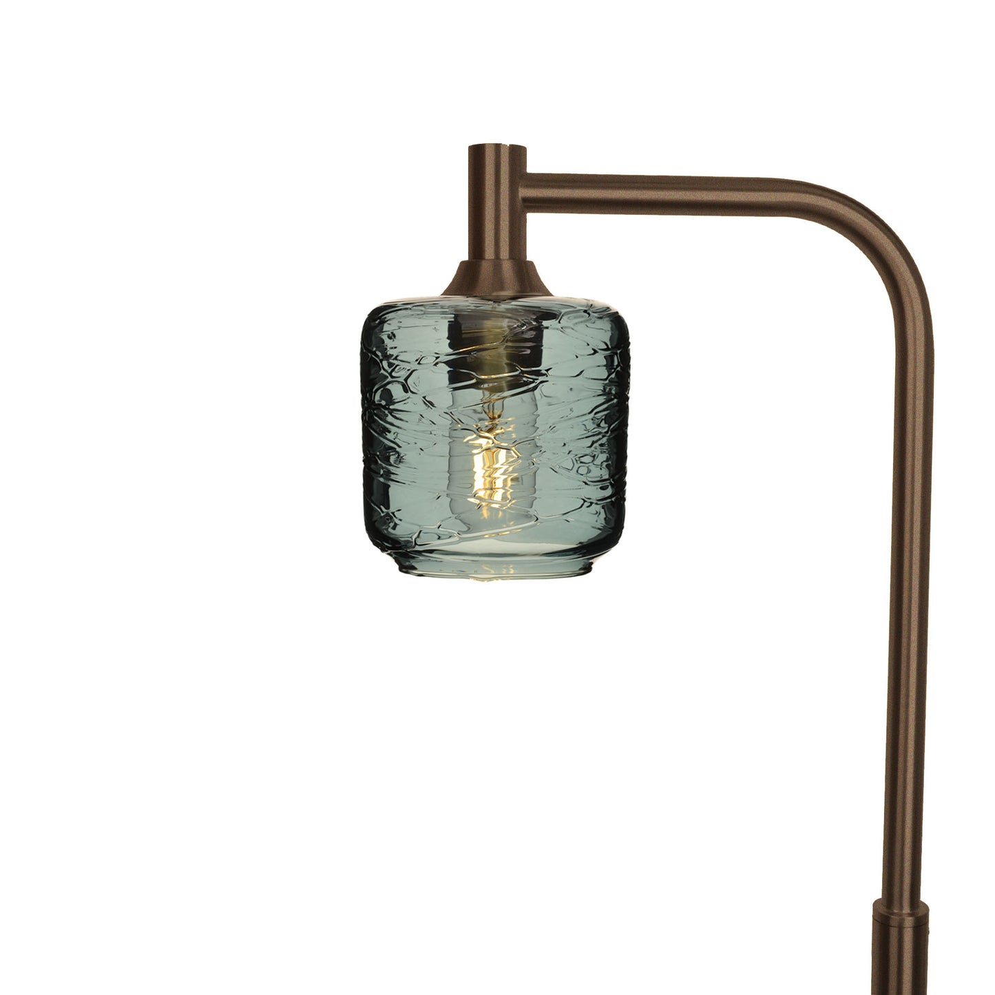 601 Spun: Floor Lamp-Glass-Bicycle Glass Co - Hotshop-Slate Gray-Antique Bronze-Bicycle Glass Co