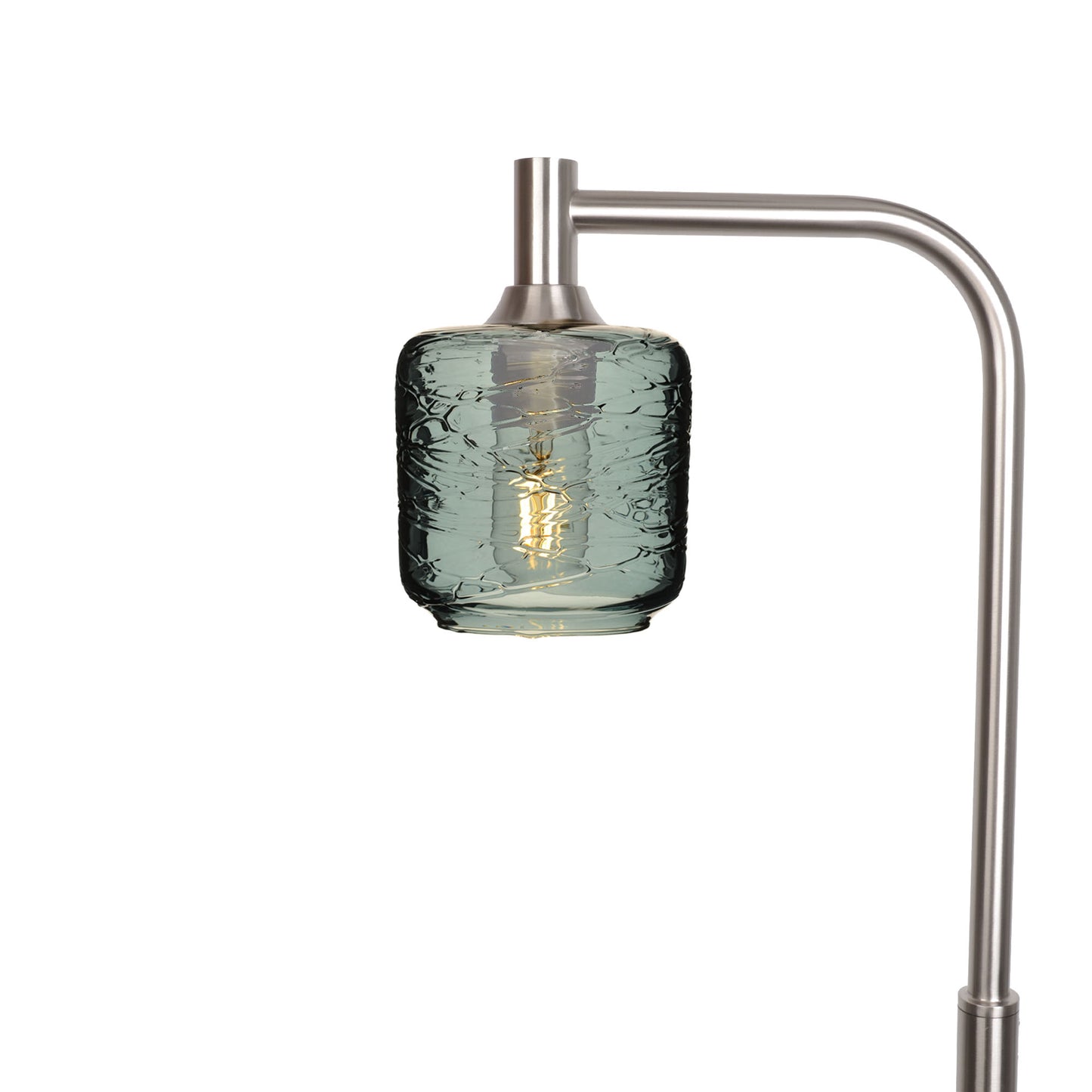 601 Spun: Floor Lamp-Glass-Bicycle Glass Co - Hotshop-Slate Gray-Brushed Nickel-Bicycle Glass Co
