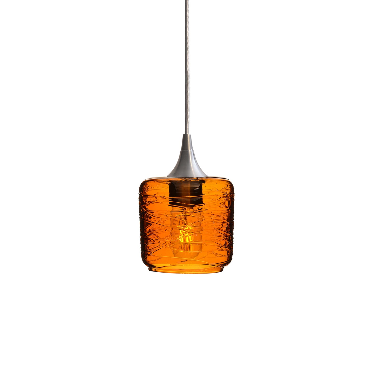 601 Spun: Single Pendant Light-Glass-Bicycle Glass Co - Hotshop-Golden Amber-Brushed Nickel-Bicycle Glass Co