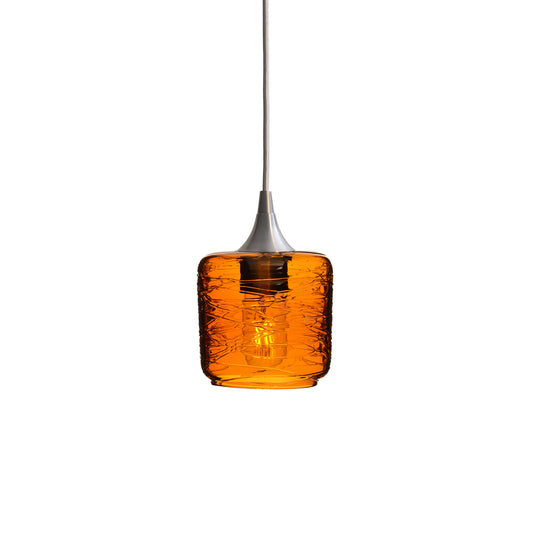 601 Spun: Single Pendant Light-Glass-Bicycle Glass Co - Hotshop-Golden Amber-Brushed Nickel-Bicycle Glass Co