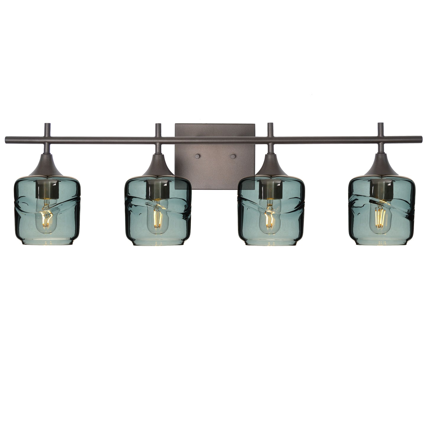 601 Swell: 4 Light Wall Vanity-Glass-Bicycle Glass Co - Hotshop-Slate Gray-Dark Bronze-Bicycle Glass Co