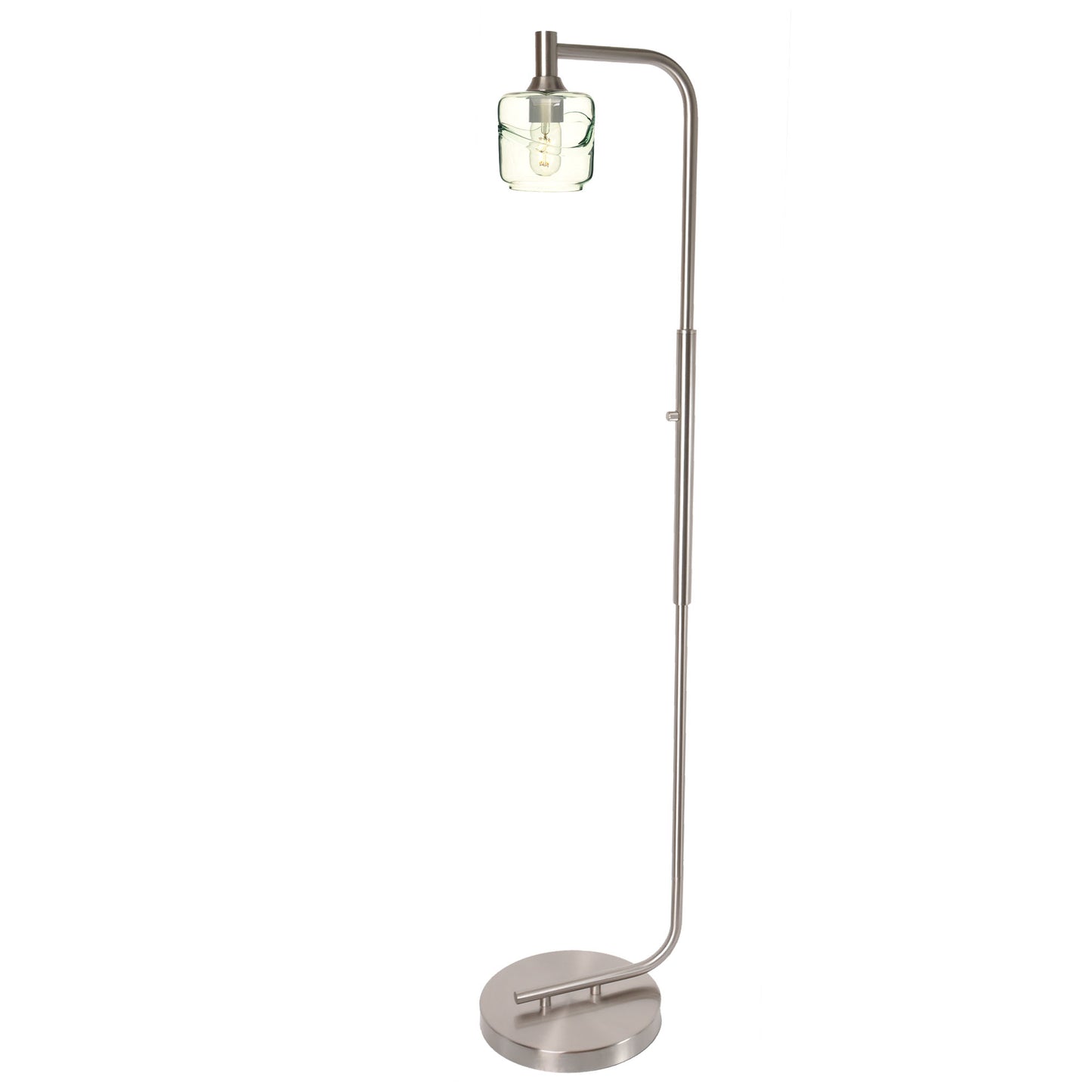 601 Swell: Floor Lamp-Glass-Bicycle Glass Co - Hotshop-Steel Blue-Brushed Nickel-Bicycle Glass Co