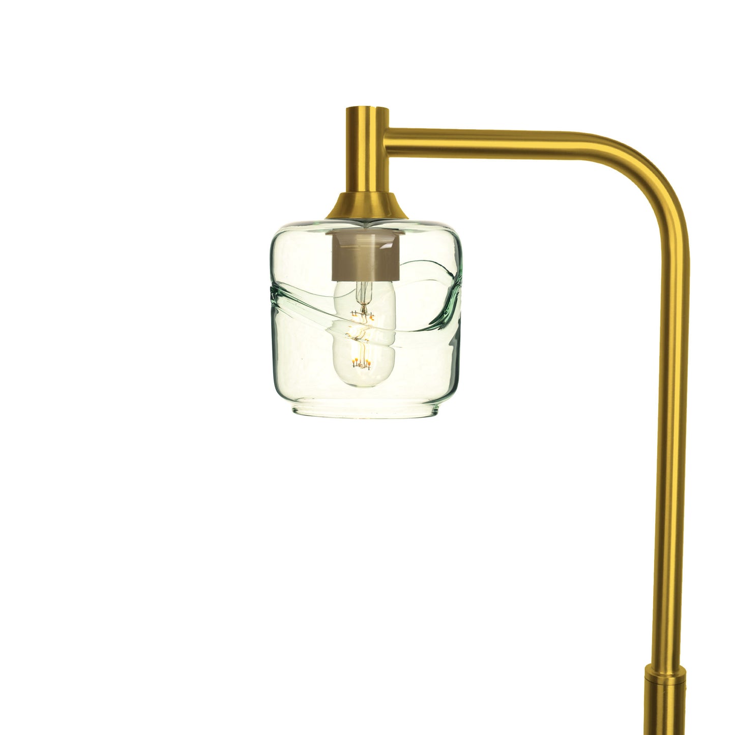 601 Swell: Floor Lamp-Glass-Bicycle Glass Co - Hotshop-Eco Clear-Polished Brass-Bicycle Glass Co