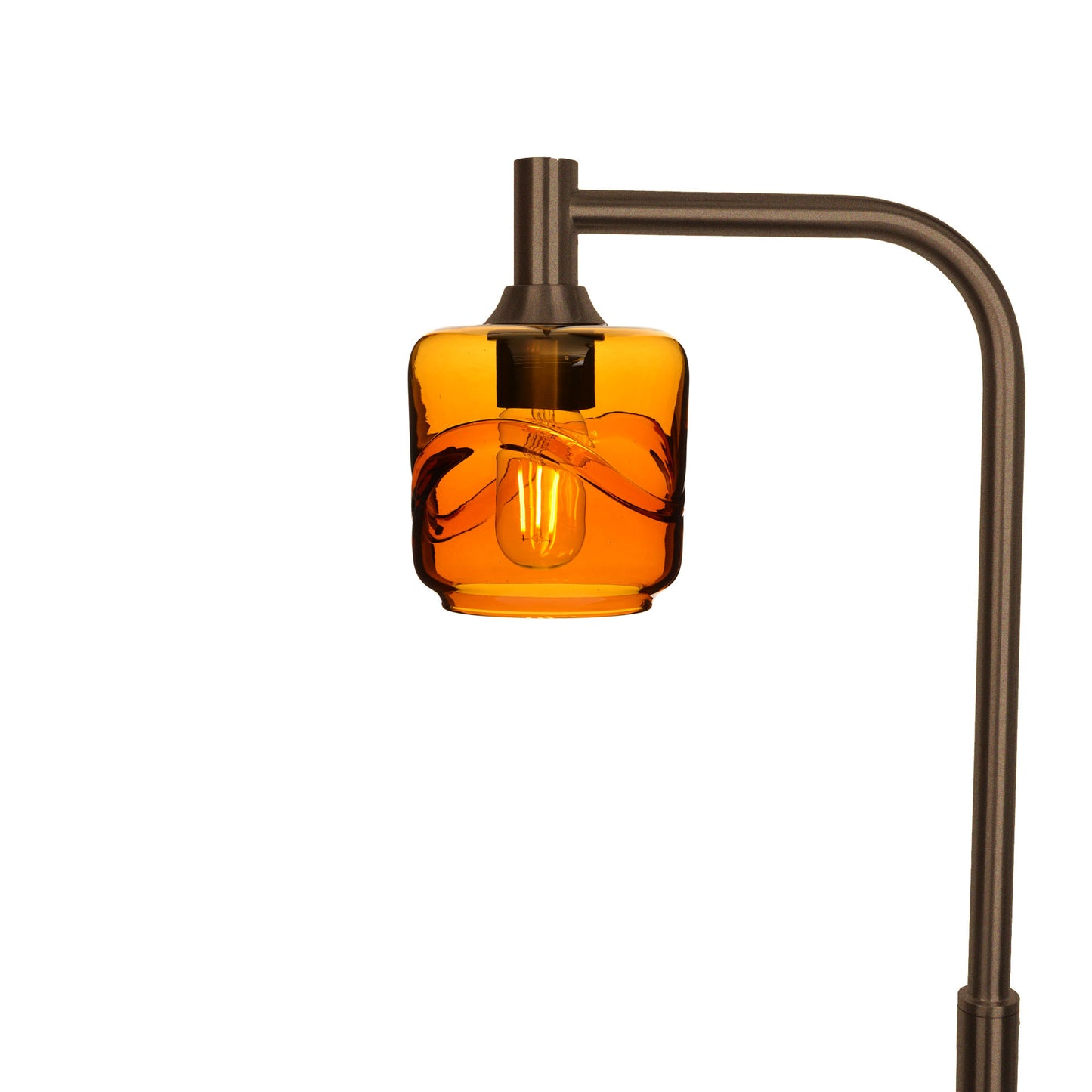 601 Swell: Floor Lamp-Glass-Bicycle Glass Co - Hotshop-Golden Amber-Antique Bronze-Bicycle Glass Co