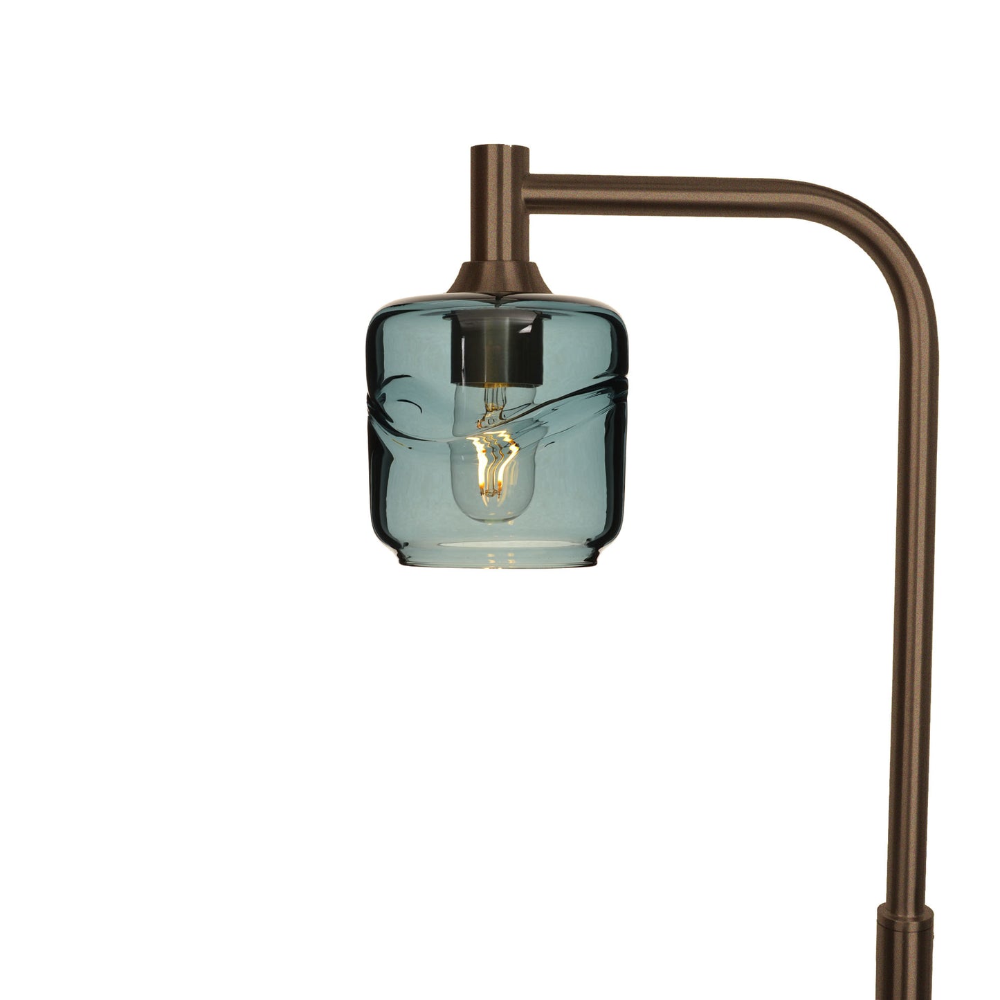 601 Swell: Floor Lamp-Glass-Bicycle Glass Co - Hotshop-Slate Gray-Antique Bronze-Bicycle Glass Co
