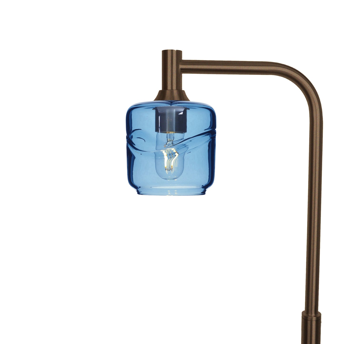 601 Swell: Floor Lamp-Glass-Bicycle Glass Co - Hotshop-Steel Blue-Antique Bronze-Bicycle Glass Co