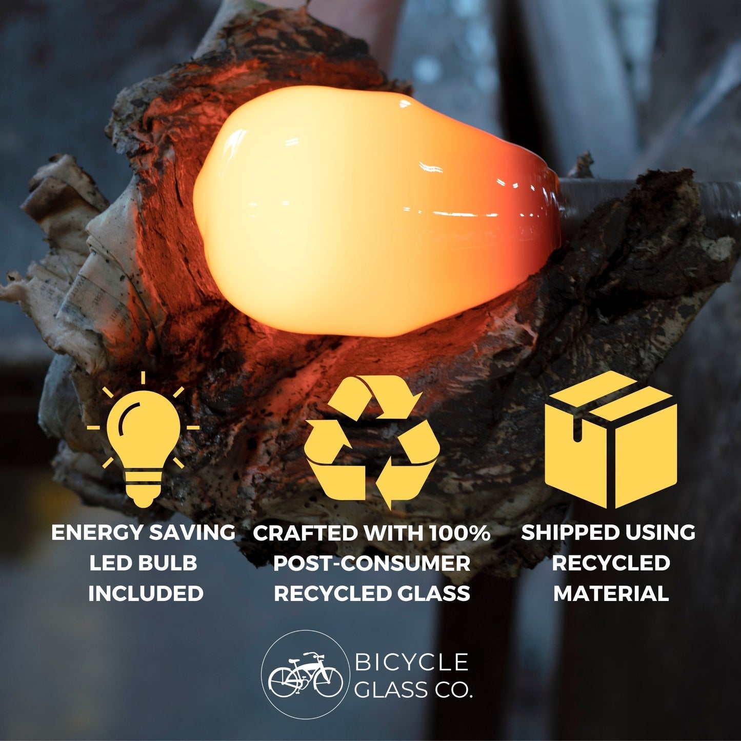 601 Swell: Semi Flush Light-Glass-Bicycle Glass Co - Hotshop-Steel Blue-Bicycle Glass Co