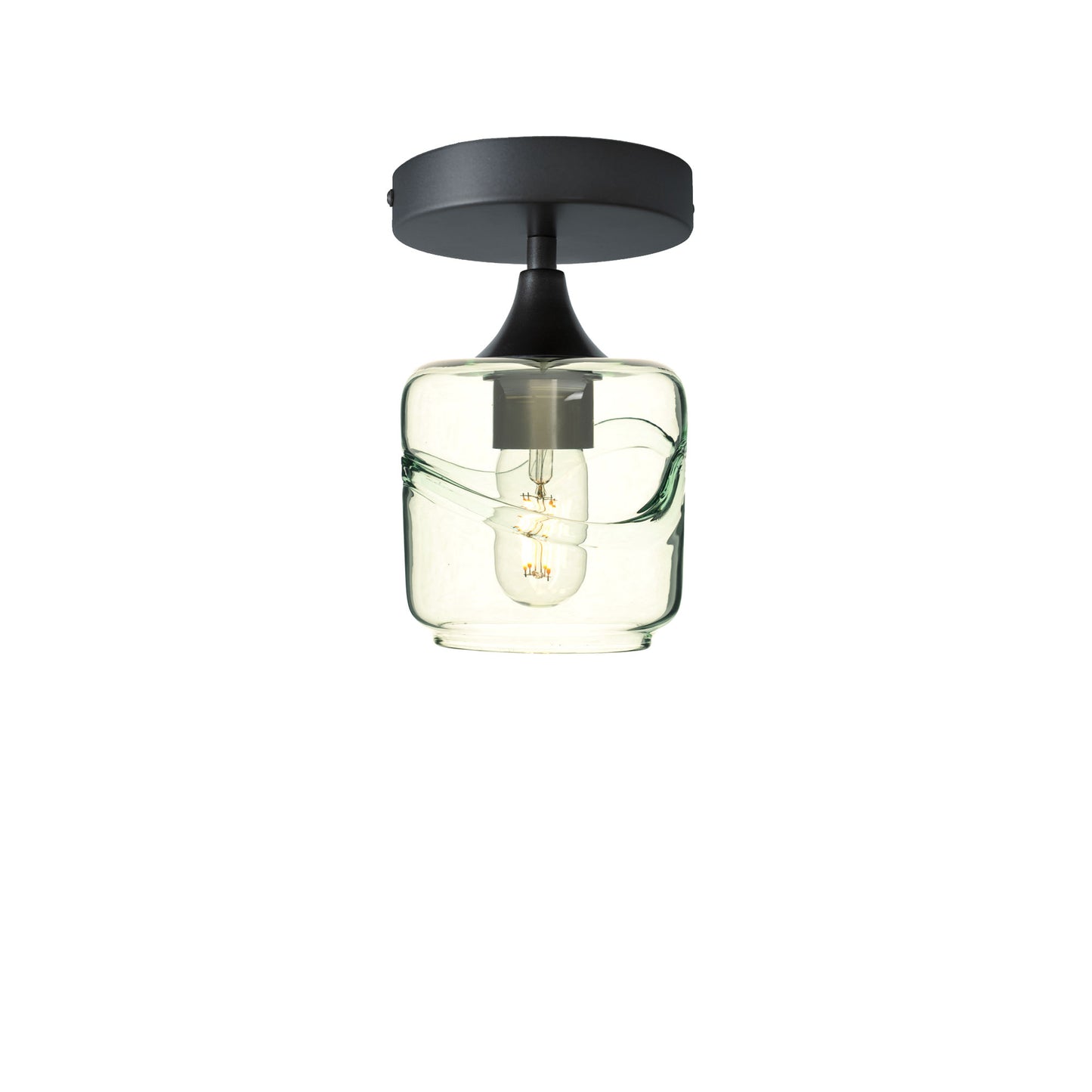 601 Swell: Semi Flush Light-Glass-Bicycle Glass Co - Hotshop-Eco Clear-Antique Bronze-Bicycle Glass Co