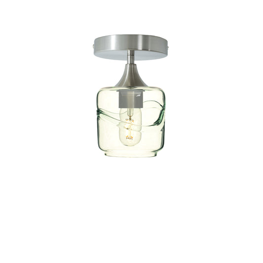 601 Swell: Semi Flush Light-Glass-Bicycle Glass Co - Hotshop-Eco Clear-Brushed Nickel-Bicycle Glass Co