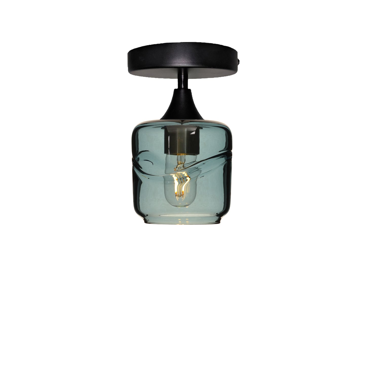 601 Swell: Semi Flush Light-Glass-Bicycle Glass Co - Hotshop-Slate Gray-Matte Black-Bicycle Glass Co