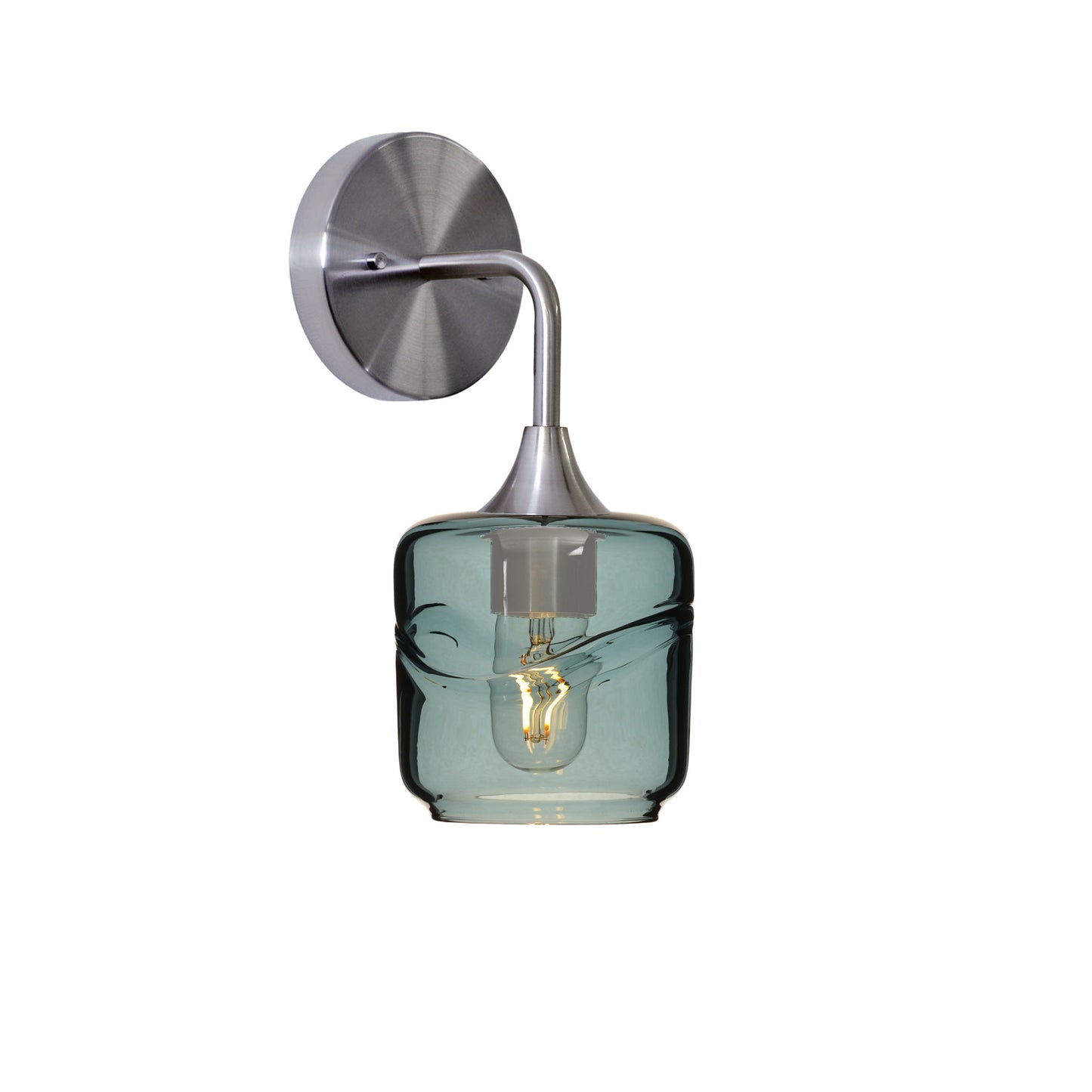 601 Swell: Wall Sconce-Glass-Bicycle Glass Co - Hotshop-Slate Gray-Brushed Nickel-Bicycle Glass Co