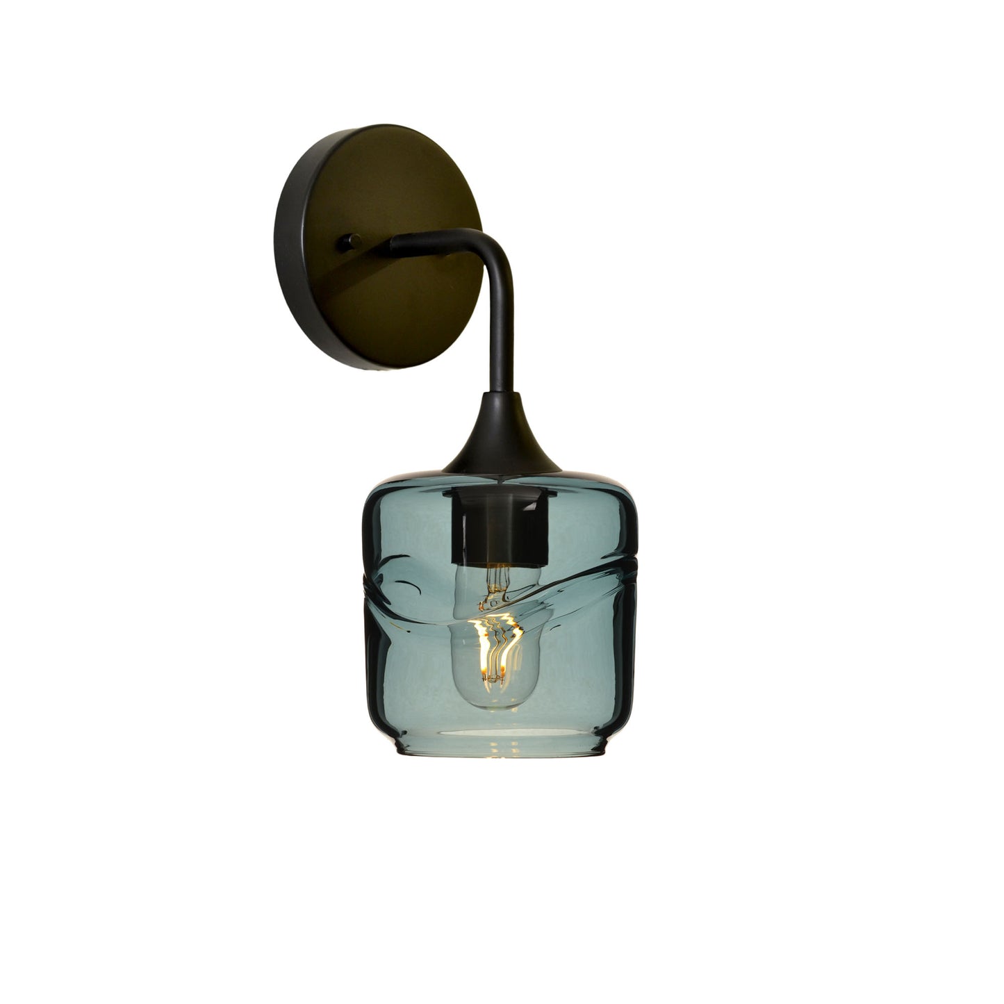 601 Swell: Wall Sconce-Glass-Bicycle Glass Co - Hotshop-Slate Gray-Matte Black-Bicycle Glass Co