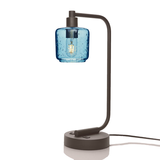 601 Table Lamp-Glass-Bicycle Glass Co - Hotshop-Lunar-Steel Blue-Dark Bronze-Bicycle Glass Co