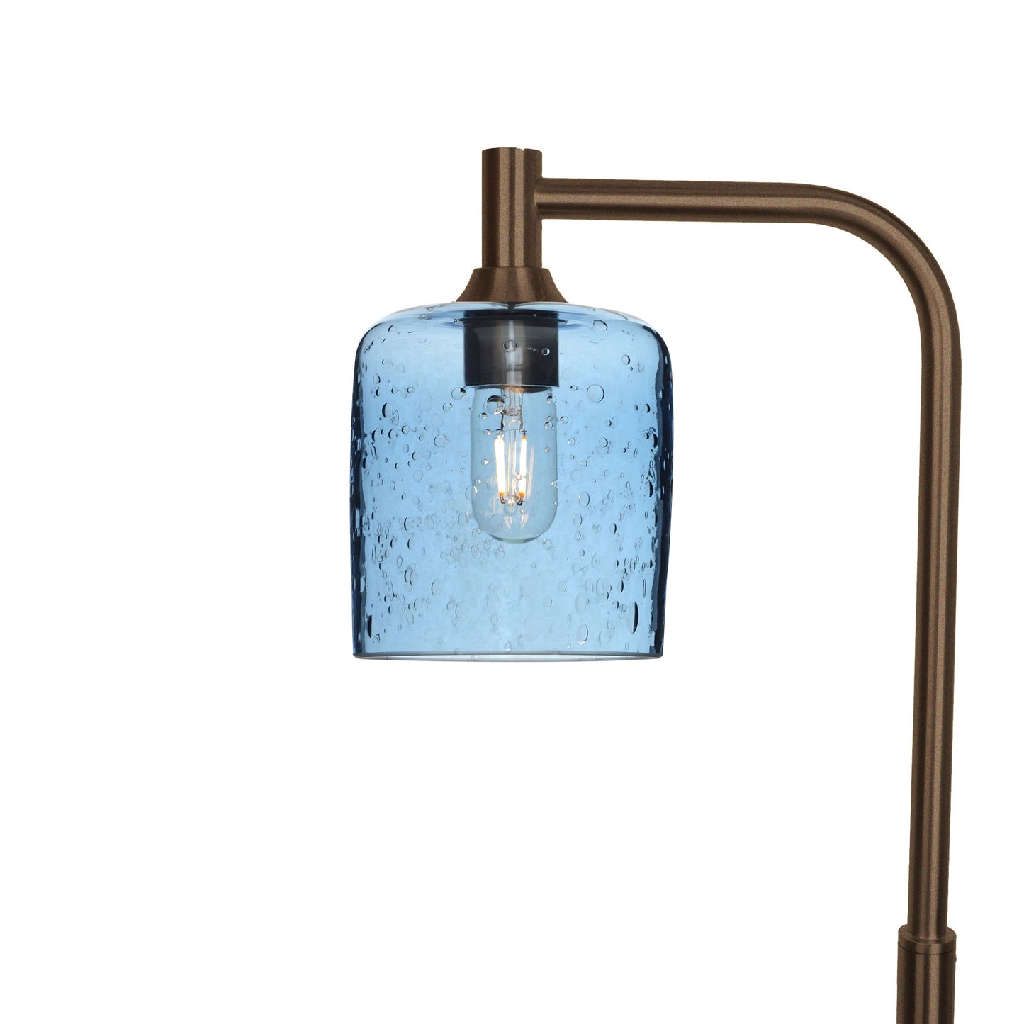 603 Lunar: Floor Lamp-Glass-Bicycle Glass Co - Hotshop-Steel Blue-Antique Bronze-Bicycle Glass Co