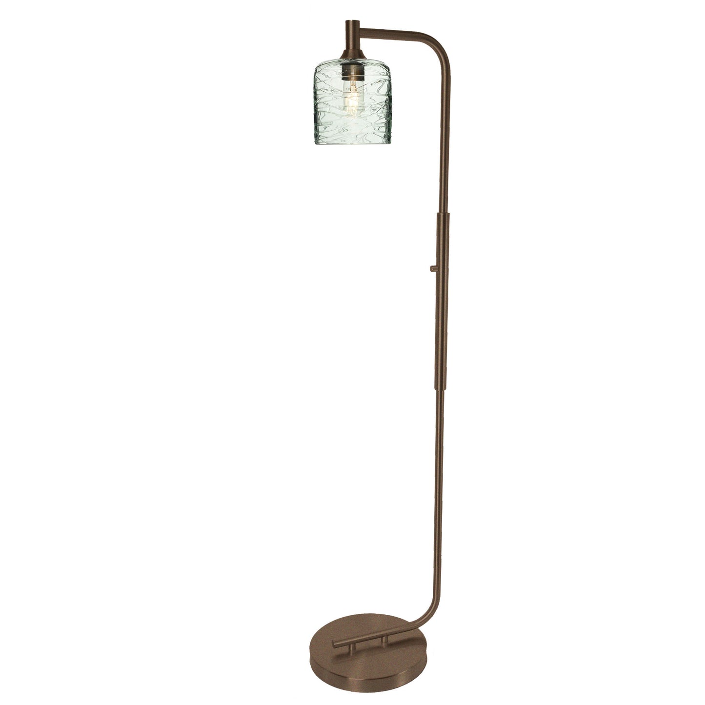 603 Spun: Floor Lamp-Glass-Bicycle Glass Co - Hotshop-Eco Clear-Brushed Nickel-Bicycle Glass Co