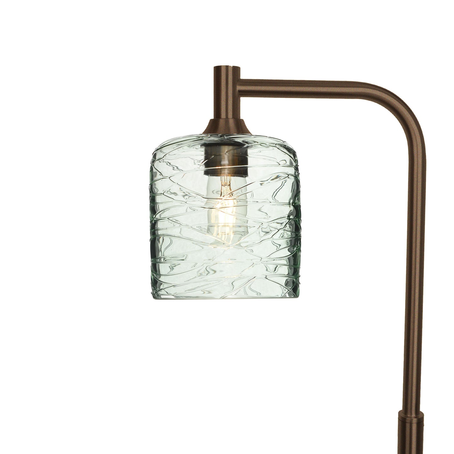 603 Spun: Floor Lamp-Glass-Bicycle Glass Co - Hotshop-Eco Clear-Antique Bronze-Bicycle Glass Co