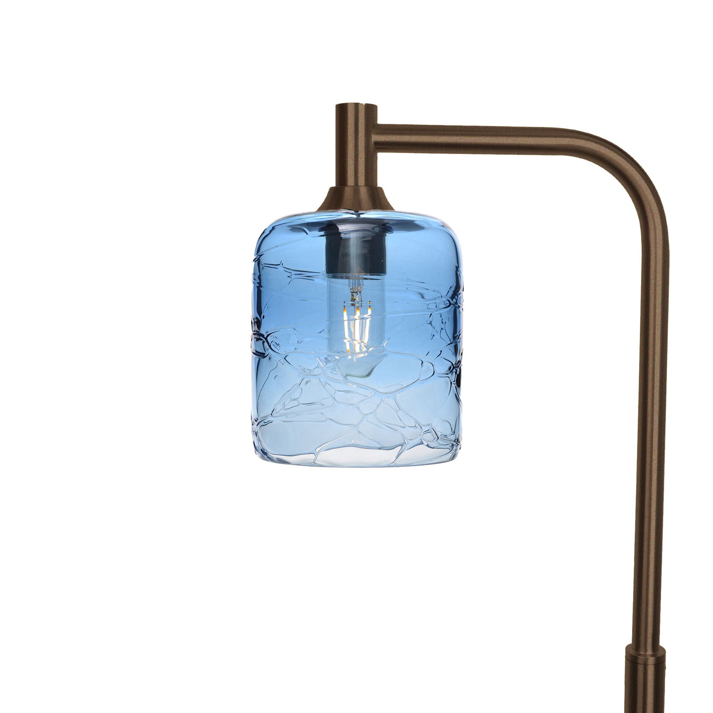 603 Spun: Floor Lamp-Glass-Bicycle Glass Co - Hotshop-Steel Blue-Antique Bronze-Bicycle Glass Co