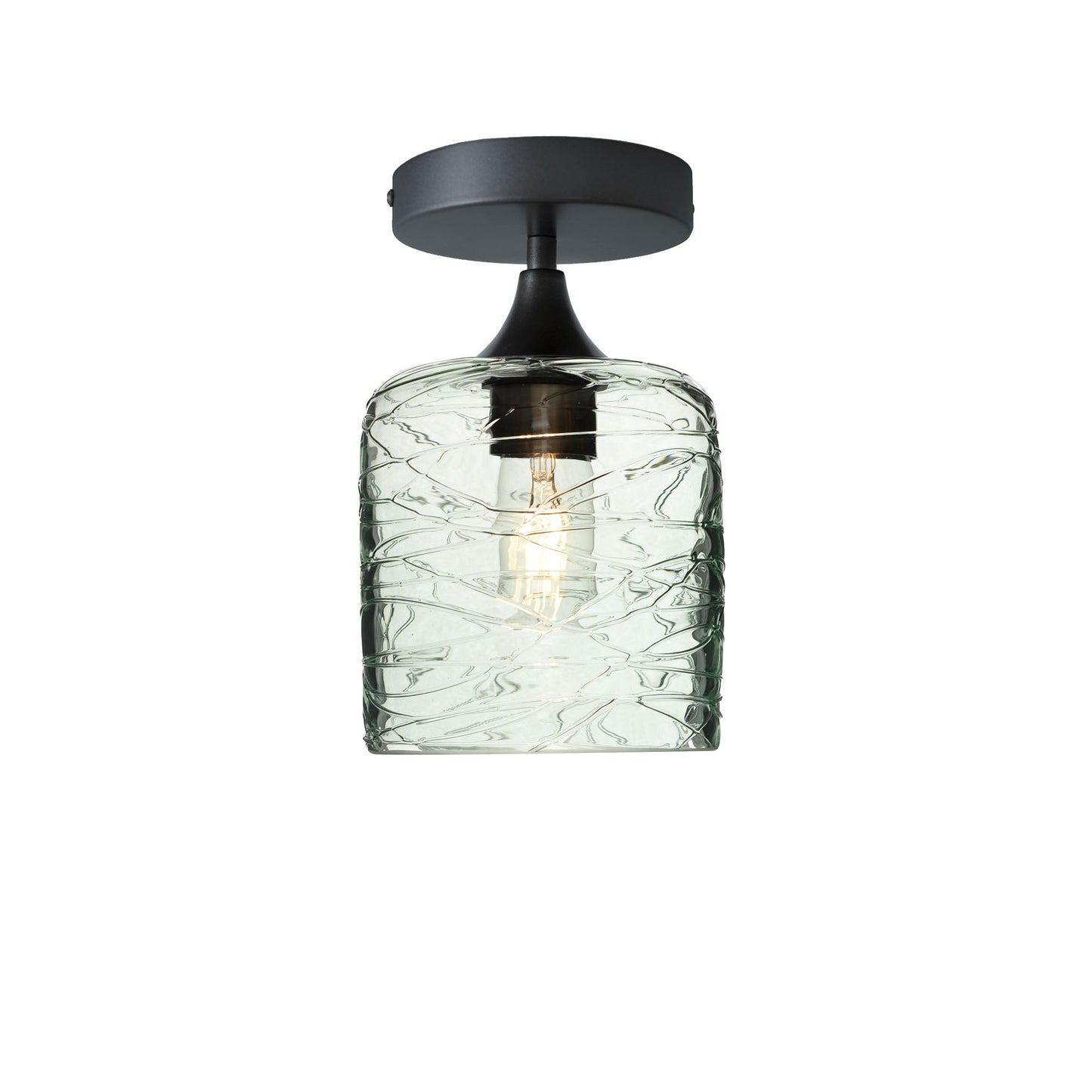 603 Spun: Semi Flush Light-Glass-Bicycle Glass Co - Hotshop-Eco Clear-Antique Bronze-Bicycle Glass Co