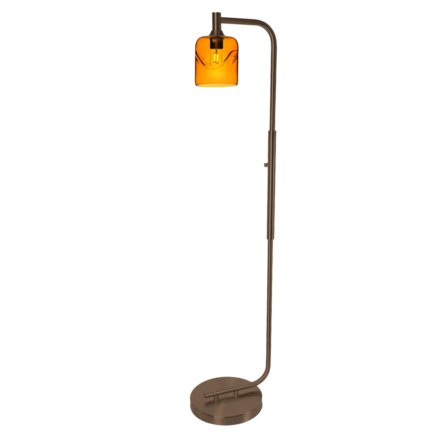 603 Swell: Floor Lamp-Glass-Bicycle Glass Co - Hotshop-Eco Clear-Brushed Nickel-Bicycle Glass Co
