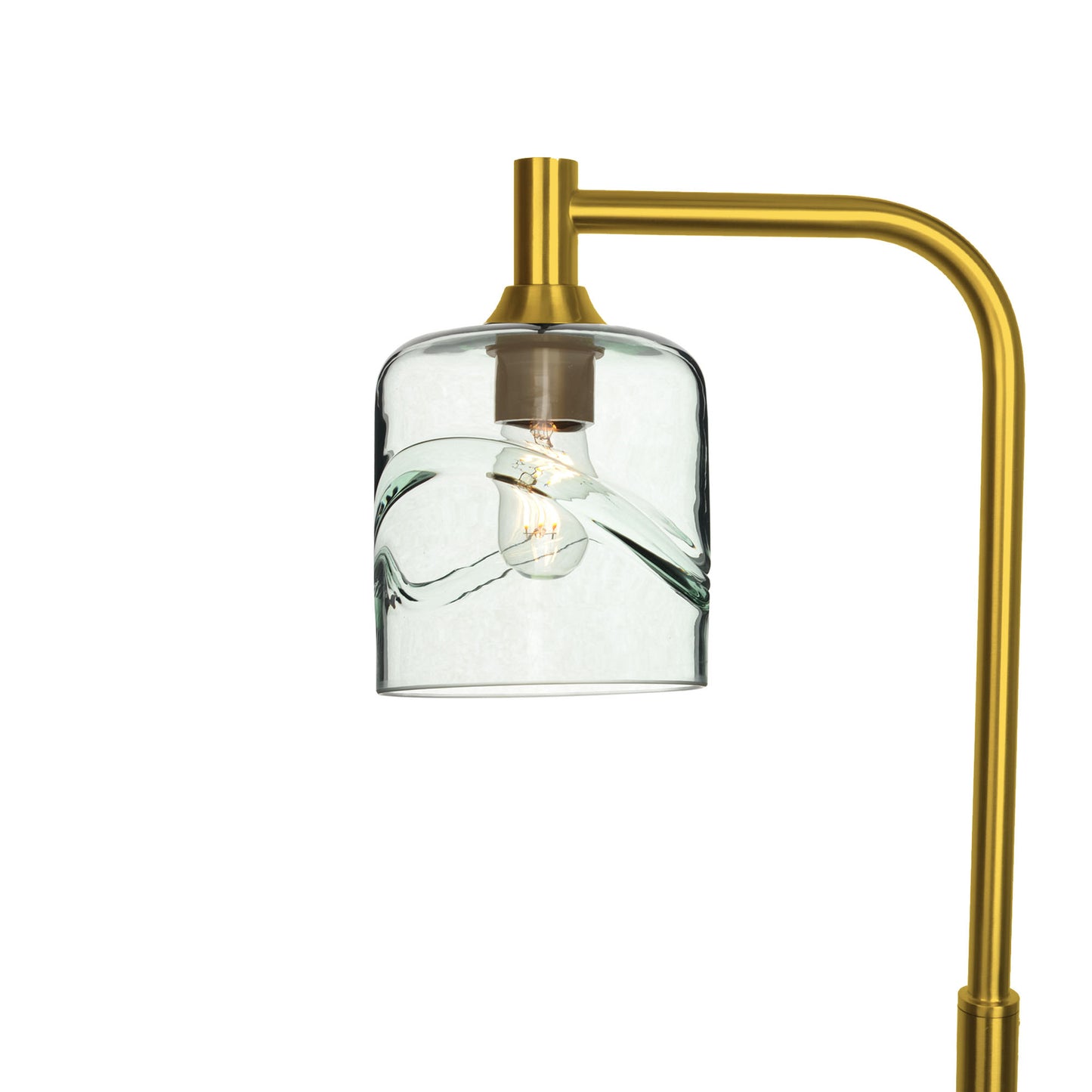603 Swell: Floor Lamp-Glass-Bicycle Glass Co - Hotshop-Eco Clear-Polished Brass-Bicycle Glass Co