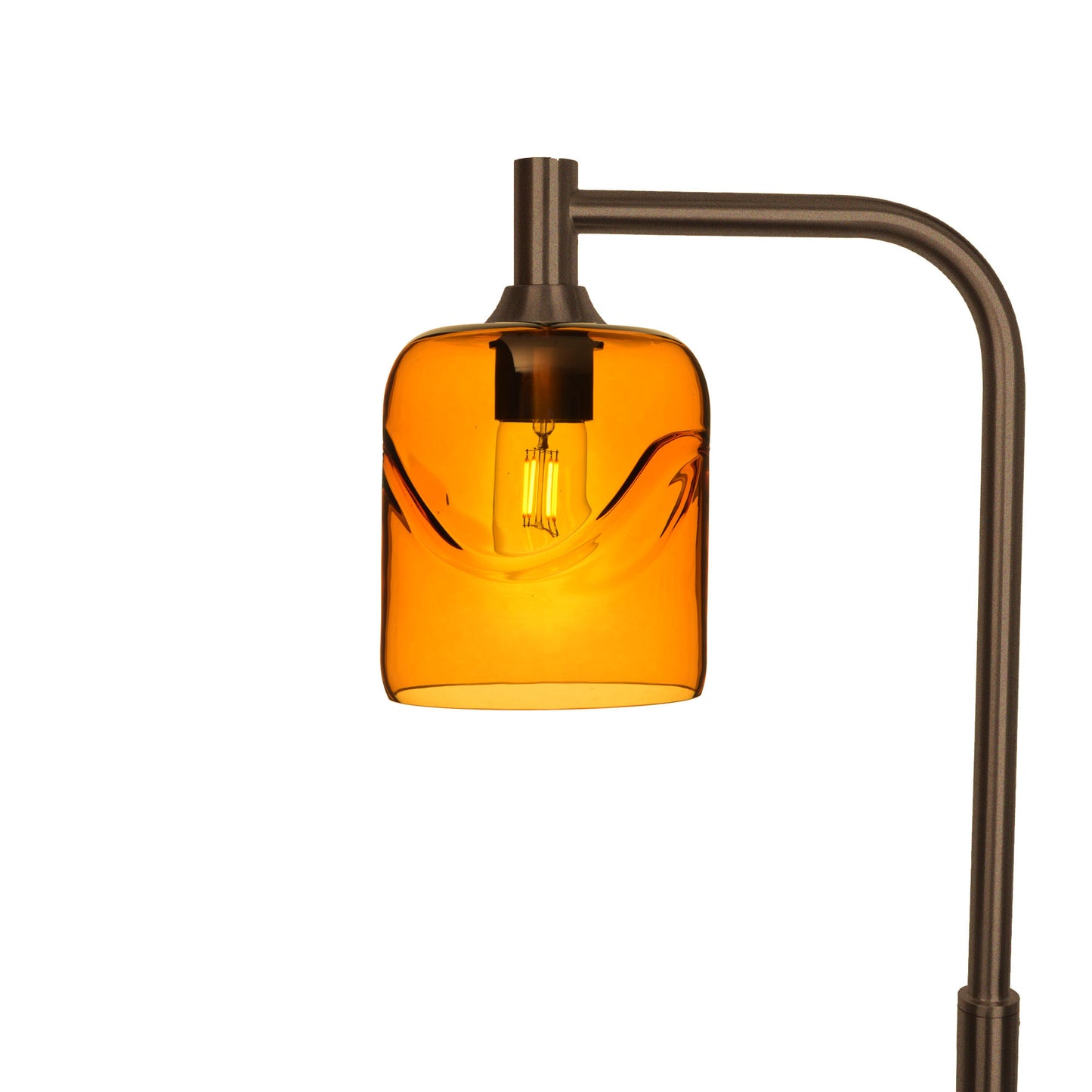 603 Swell: Floor Lamp-Glass-Bicycle Glass Co - Hotshop-Golden Amber-Antique Bronze-Bicycle Glass Co