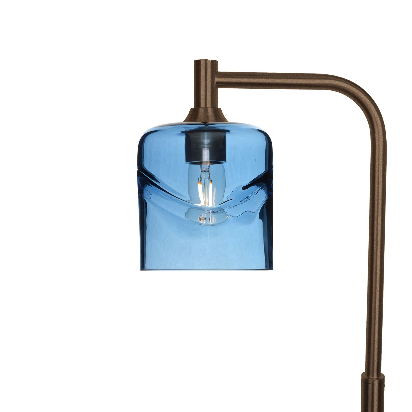 603 Swell: Floor Lamp-Glass-Bicycle Glass Co - Hotshop-Steel Blue-Antique Bronze-Bicycle Glass Co