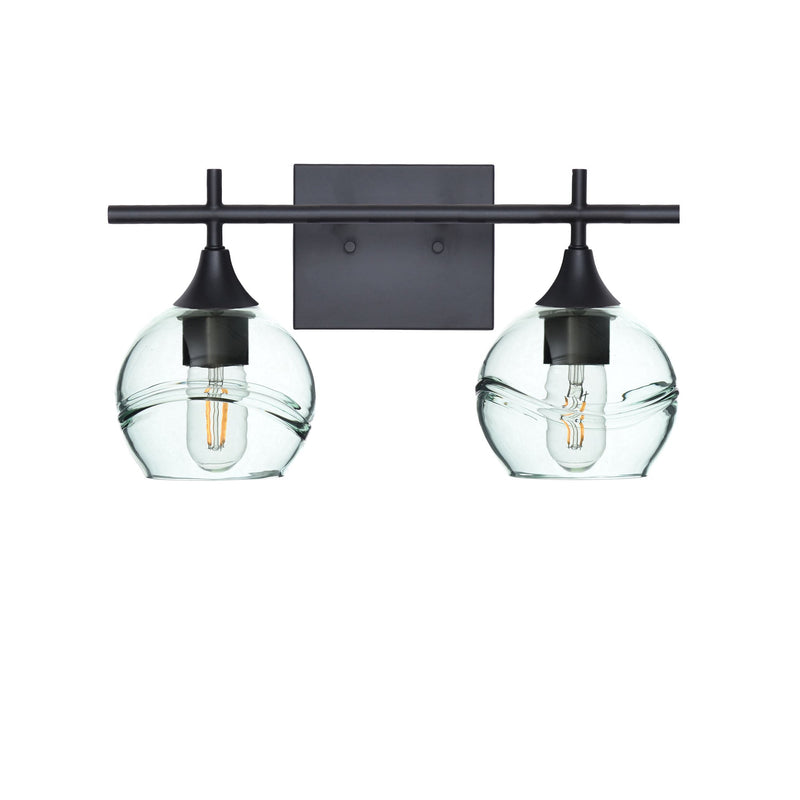 763 2-Light Wall Vanity — Matte Black / Swell / Eco Clear