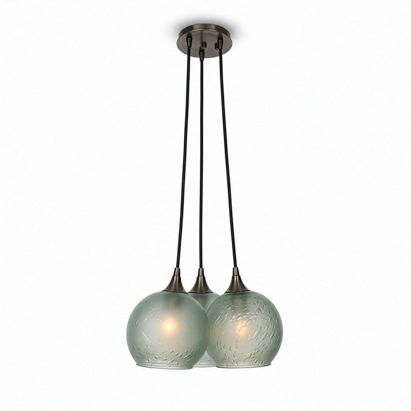 763 3 Cluster Chandelier — Antique Bronze - 8ft Cord / Celestial / Eco Clear