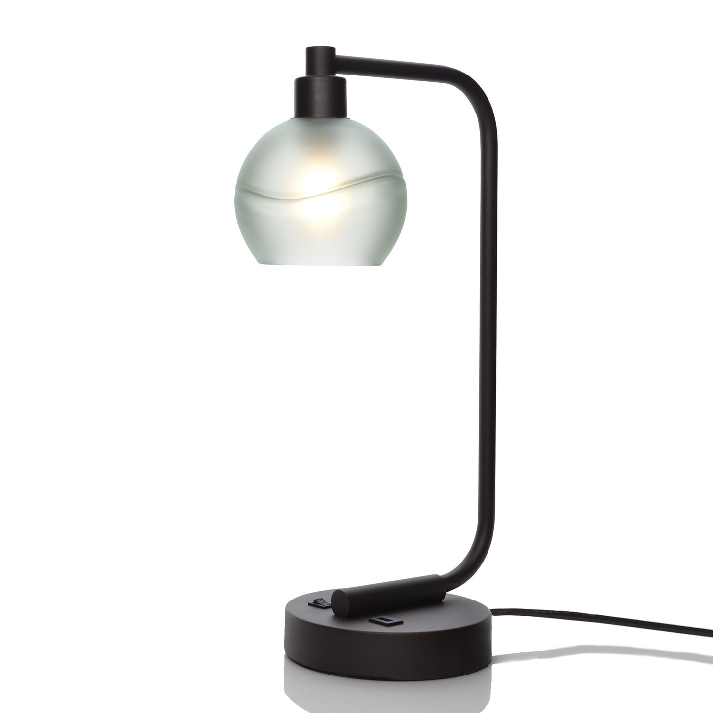 763 Glacial: Table Lamp-Glass-Bicycle Glass Co - Hotshop-Eco Clear-Matte Black-Bicycle Glass Co