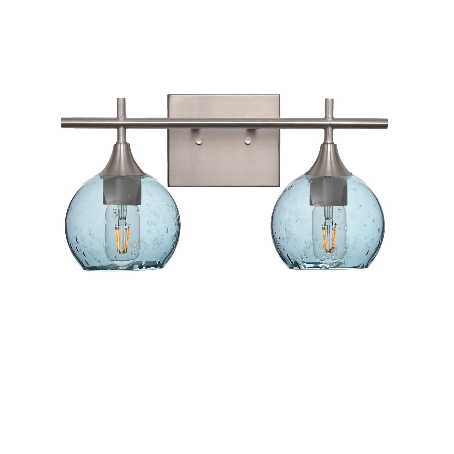 763 Lunar: 2 Light Wall Vanity-Glass-Bicycle Glass Co - Hotshop-Slate Gray-Brushed Nickel-Bicycle Glass Co
