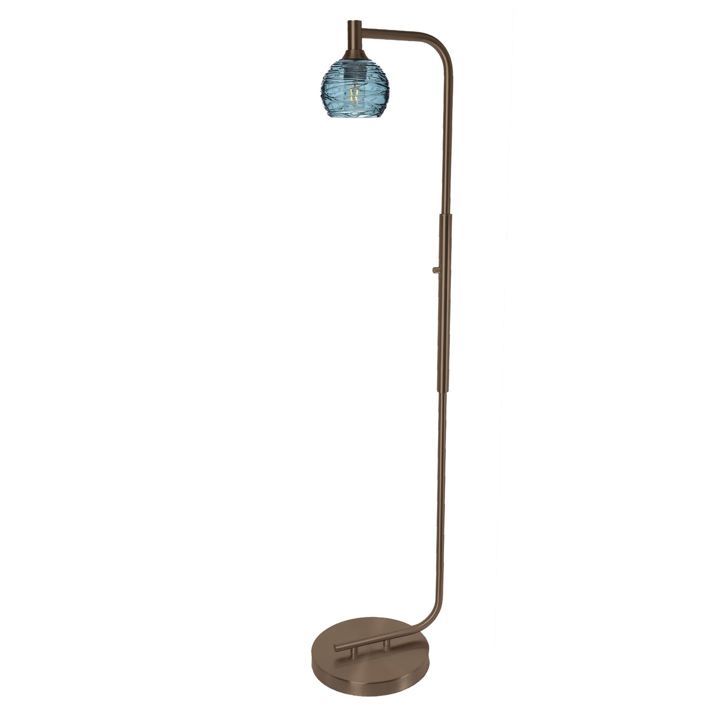 763 Spun: Floor Lamp-Glass-Bicycle Glass Co - Hotshop-Golden Amber-Brushed Nickel-Bicycle Glass Co