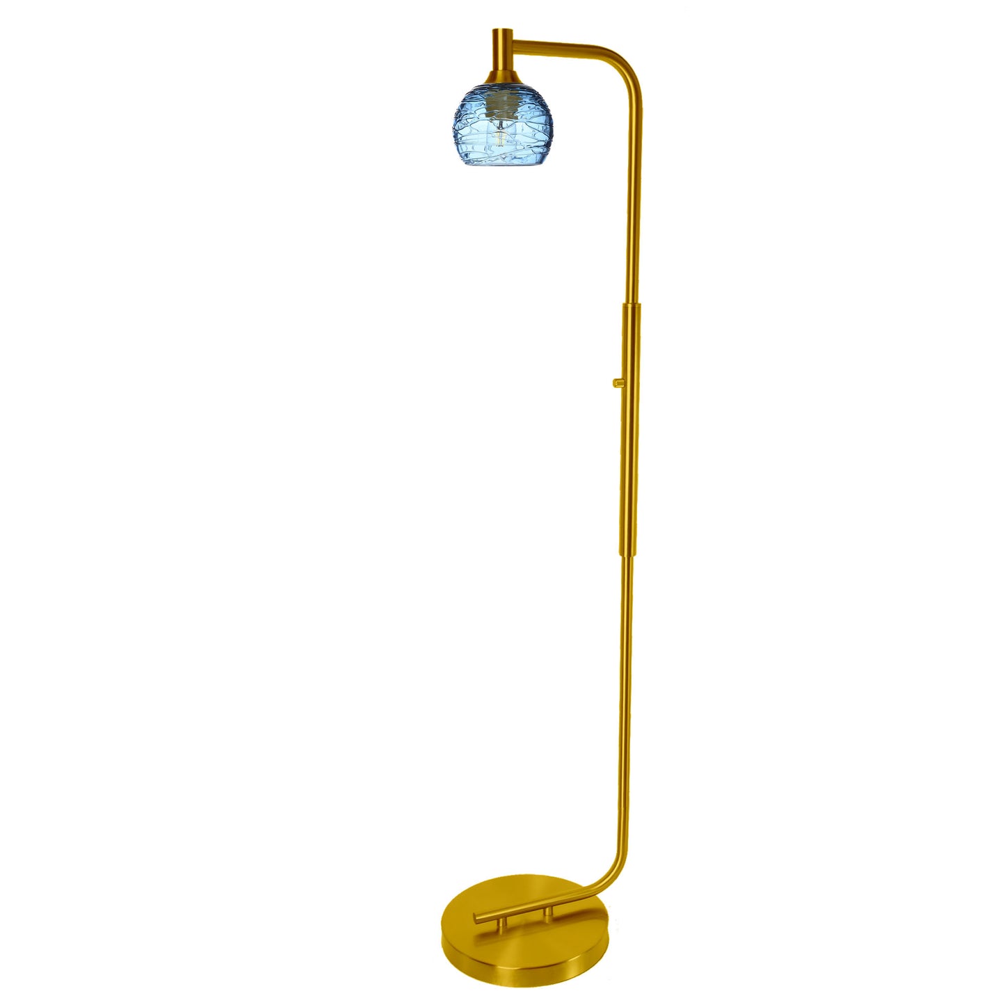763 Spun: Floor Lamp-Glass-Bicycle Glass Co - Hotshop-Golden Amber-Brushed Nickel-Bicycle Glass Co