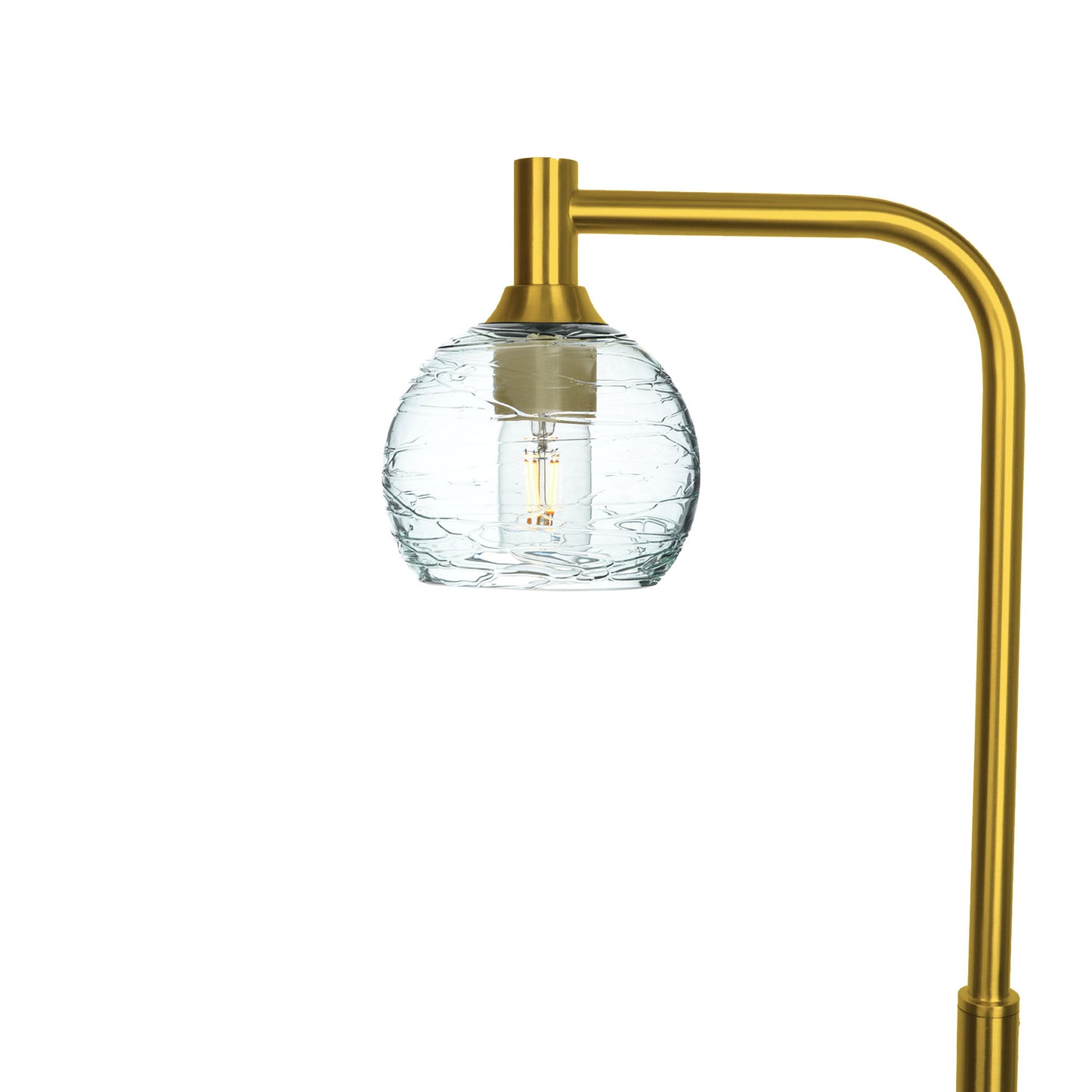 763 Spun: Floor Lamp-Glass-Bicycle Glass Co - Hotshop-Eco Clear-Polished Brass-Bicycle Glass Co